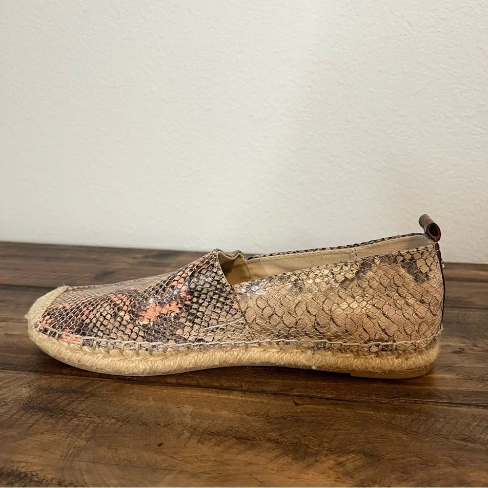ANTHROPOLOGIE | Sam Edelman Khloe Leather Reptile Print Espadrille Flats. Size 8